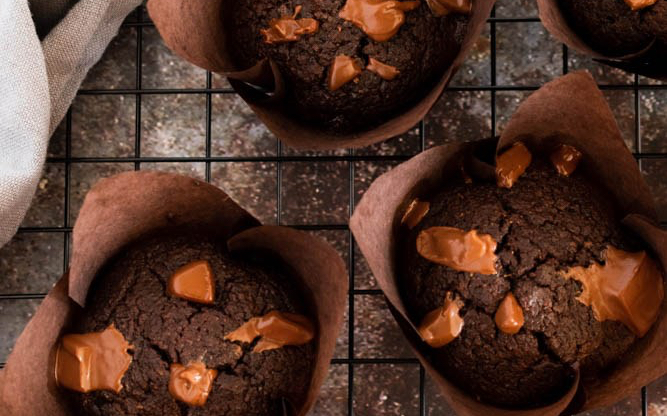 Keto Double Chocolate Chunk&nbsp;Muffins