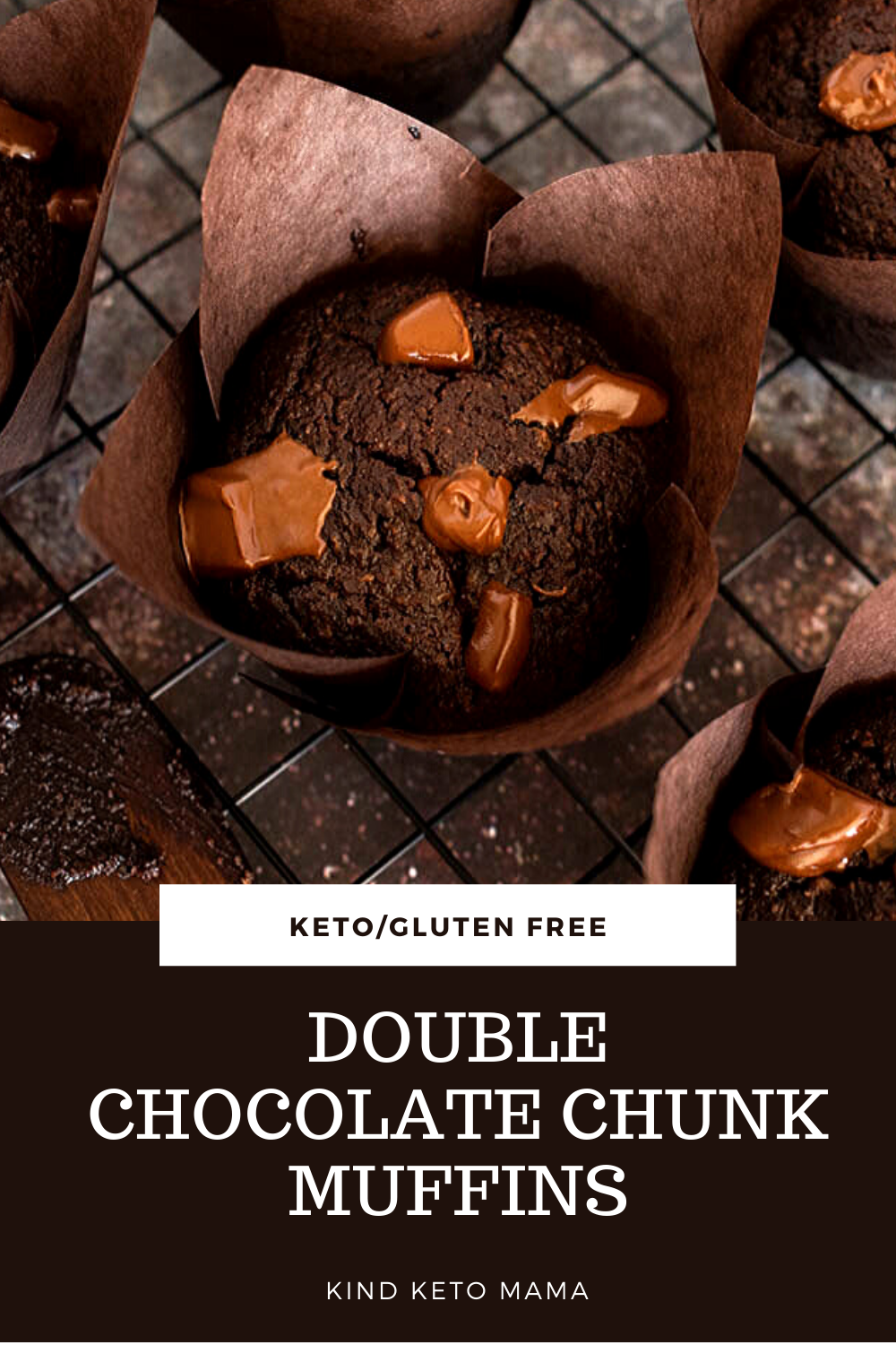 Keto Double Chocolate Chunk Muffins