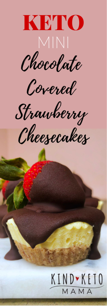 Keto Mini Chocolate Covered Strawberry Cheesecakes