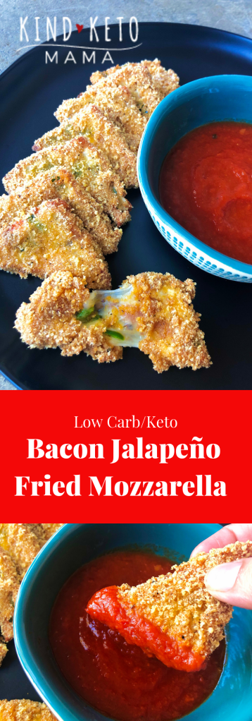 Low Carb Bacon Jalapeño Fried Mozzarella